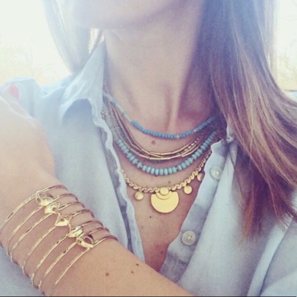 Stella & Dot | Exotic Gold Fishbone Cage Power Cuff Bracelet